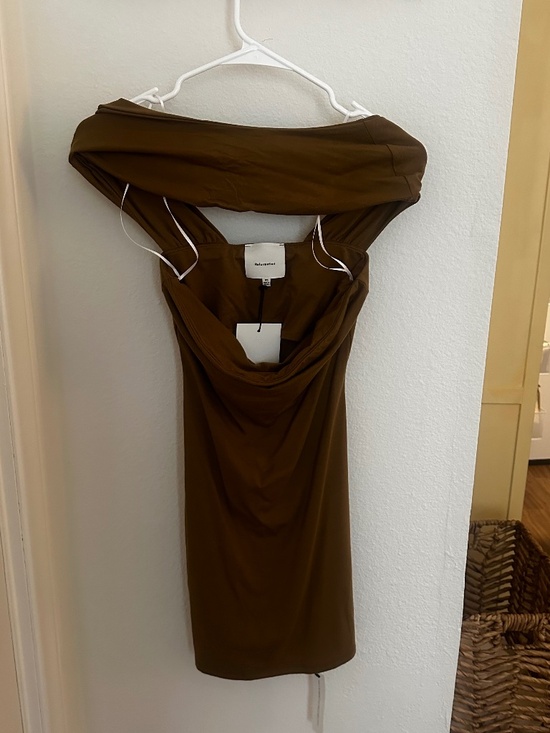 NWT Reformation Carmina Knit Mini Dress in Bronze - Picture 1 of 7